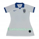 Camisolas de Futebol Brasil Mulher Equipamento Alternativa Copa América 2019 Manga Curta